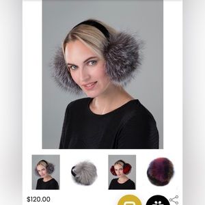 Surell Real Fox Fur Ear Muff (New Without Tag)